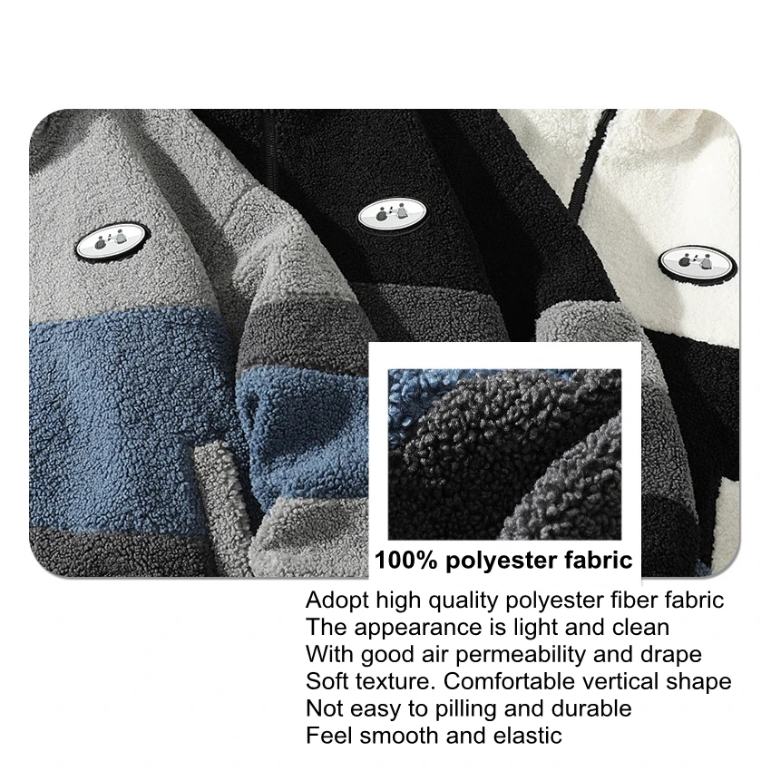 Осенне-зимняя модная куртка мужское теплое пальто из берберского флиса