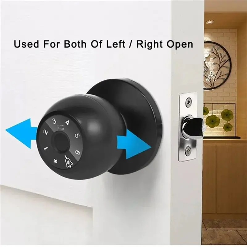 Фото 【ADD TO CART 】Tuya Bluetooth Умный дверной замок с отпечатками пальцев Цифровой дверной замок без ключа Умная дверная ручка Замо №3