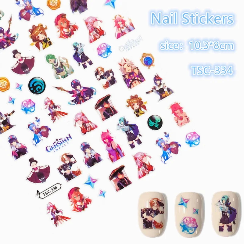 

Newest TSC-334-335 anime characters series 3d nail art sticker nail decal stamping export japan designs rhinestones