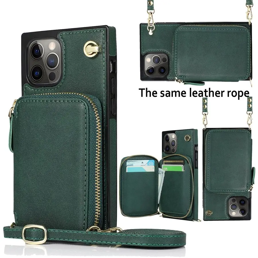 

Luxury Crossbody Card Holder Case For Samsung Galaxy S10 Plus S10E A90 5G Note 20 Note 10 Ultra Zipper Wallet Pocket Back Cover