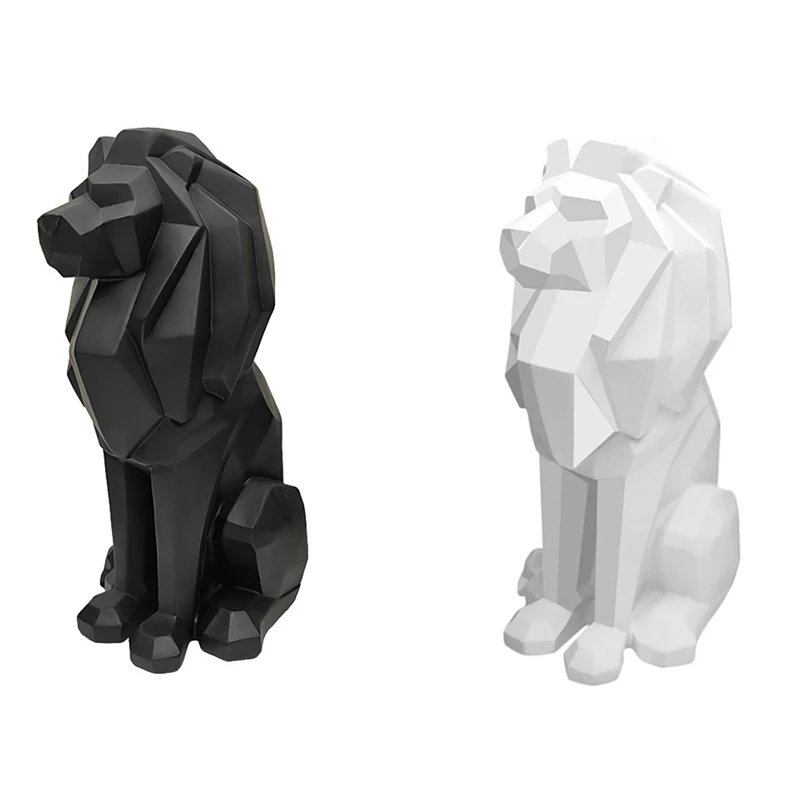 Статуя Льва Декор-Подарки Для Мужчин Геометрическая Стильная Скульптура Фигурка