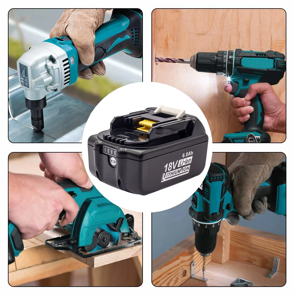 Latest Upgraded Battery BL1860 for Makita 18V Battery 6.0ah Rechargeable Replacement BL1840 BL1850 Li-Ion for makita 18v Battery