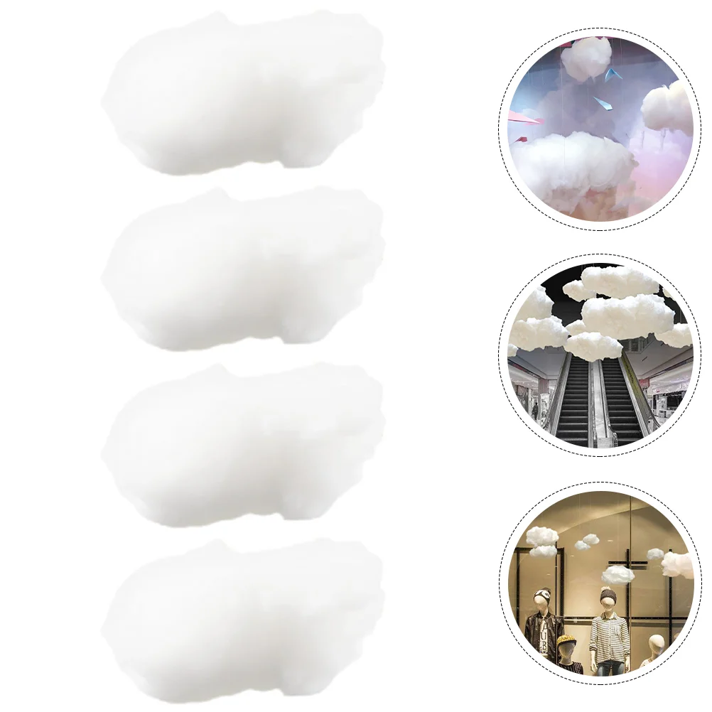 

4 Pcs Simulation Cotton Cloud Wedding Hanging Decor Home Household Children's Room Ornament For ceiling