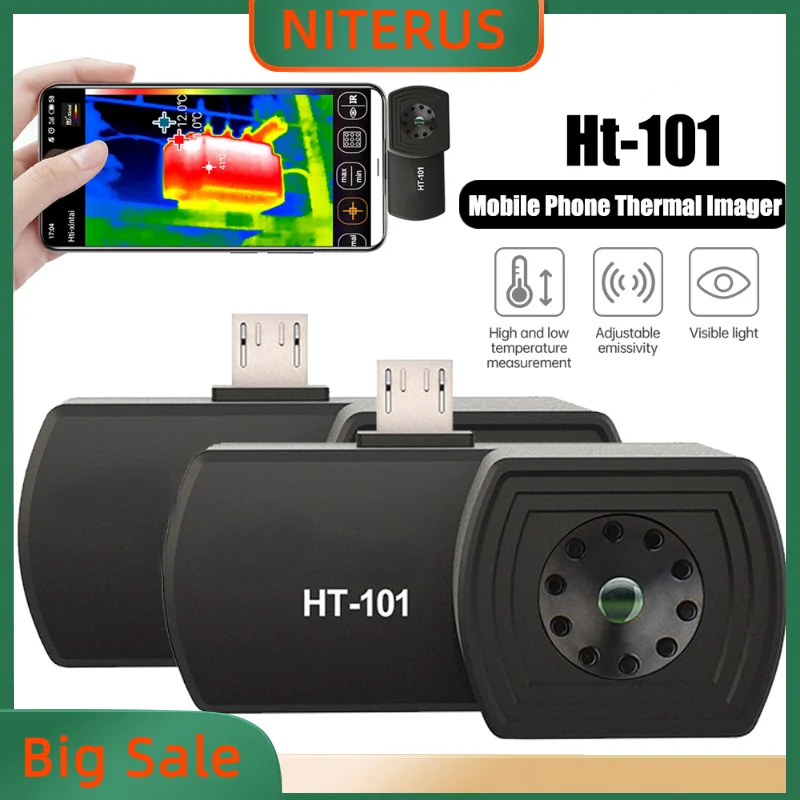 

HT-101 цифровая AI инфракрасная тепловизионная камера, подходит для смартфонов