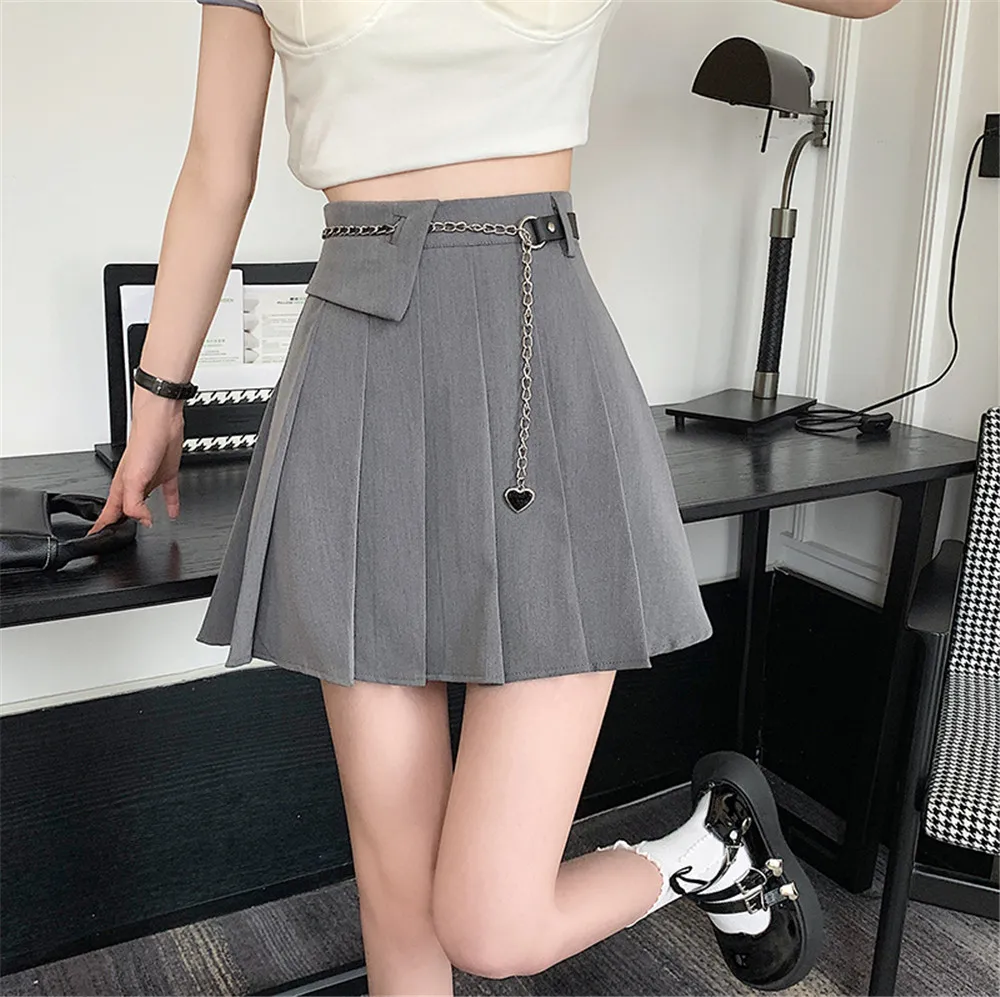 

Casual Denim Mini Skirt Women Summer 2022 High-Waiste Harajuku Y2k Pleated Skirt Blue Japanese Korean Style Fashion Clothing New