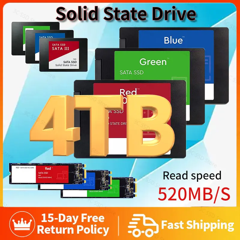 

High Speed Portable SSD 2.5Inch 4TB Sata III Hard Drive For Laptop Micco Computer Desktop 2TB Internal Solid State Hard Disk