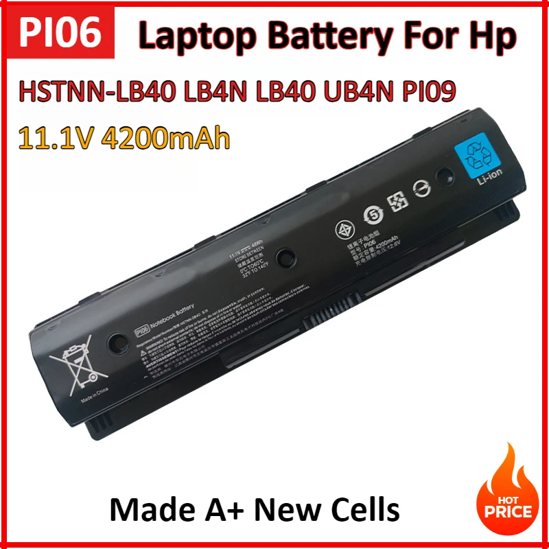 PI06 11 1 В 4200 мАч 6 ячеек аккумулятор для ноутбука Hp Envy 15 17 TouchSmart Pavilion HSTNN-LB40 LB4N LB40 UB4N PI09