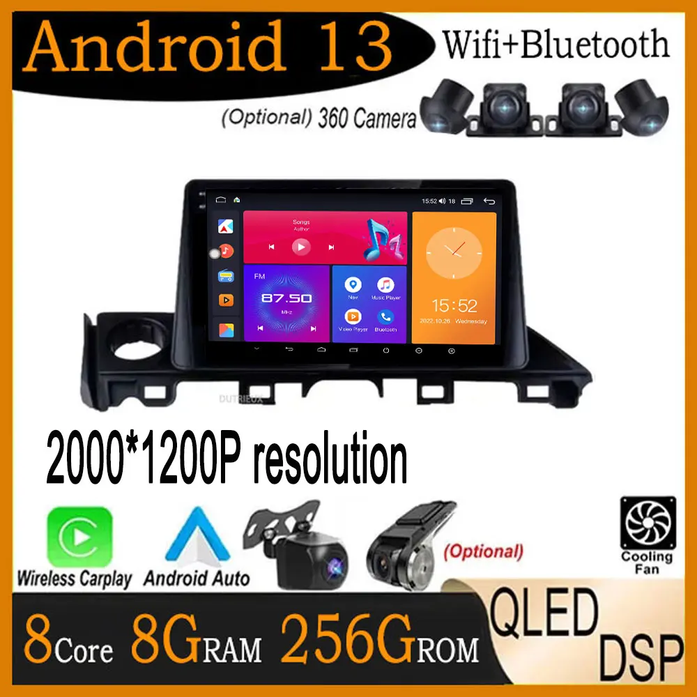 

Для Mazda 6 Atenza 3 2016 2017 2018 Android 13 Автомобильный GPS DPS WIFI навигатор плеер стерео видео мультимедийное радио