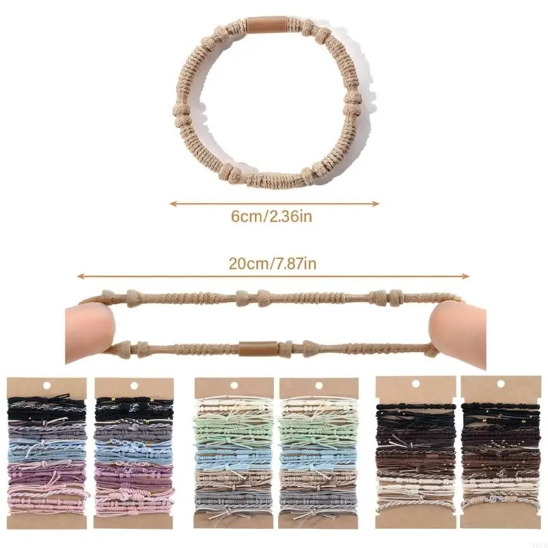 W0YA 24PCS Многопользование ручной плетения для волос эластики модные аксессуары