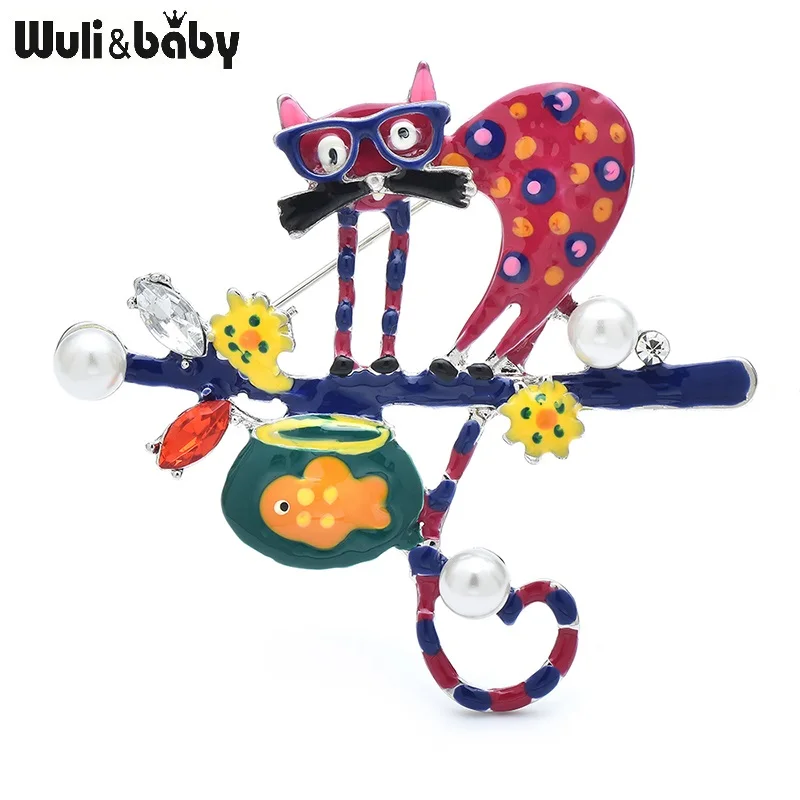 Мужская/Женская эмалированная брошь Wuli &amp baby повседневная в виде разноцветной