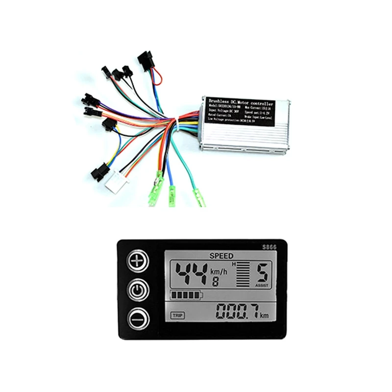

36V 17A 250W 350W Motor Controller E-Bike Brushless Speed Controller And S866 LCD Display