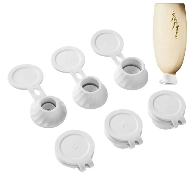 

Inverted Lotion Bottle Caps Inverted Caps Flipping Bottle Set 6Pcs 3 Sizes Adapters Transfer Connector Get Every Drop Out Of