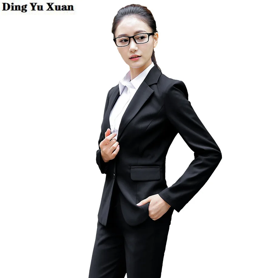 Office Ladies Two Piece Jacket and Pants Set big Size 2 Pieces Blazer Set Womens Oversize Pant Suits for Business Women 6XL 7XL