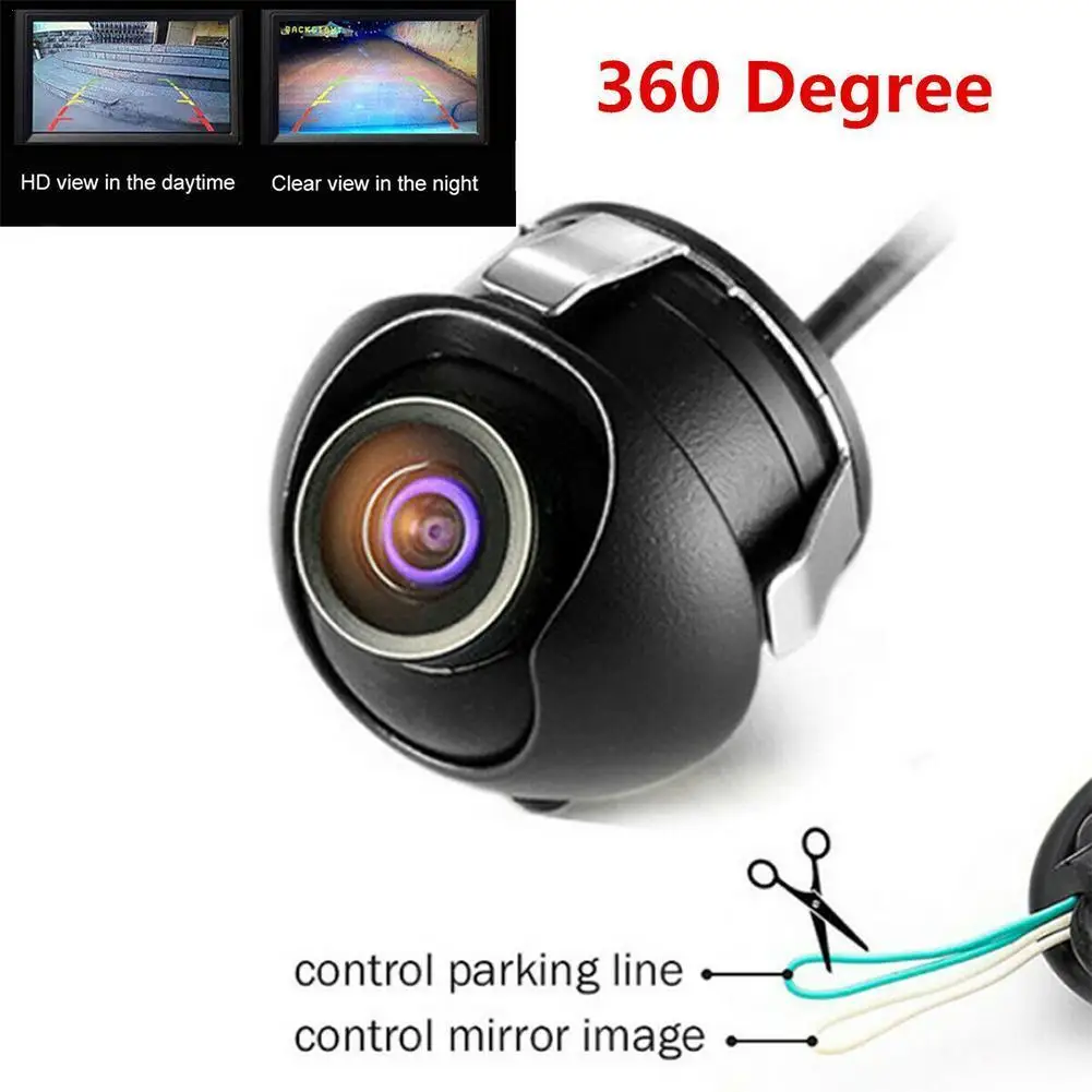 360 Degree Rotating In-Vehicle Camera Adjustable Car Backup Reversing Night Vision Camera Waterproof Front View Rear Side