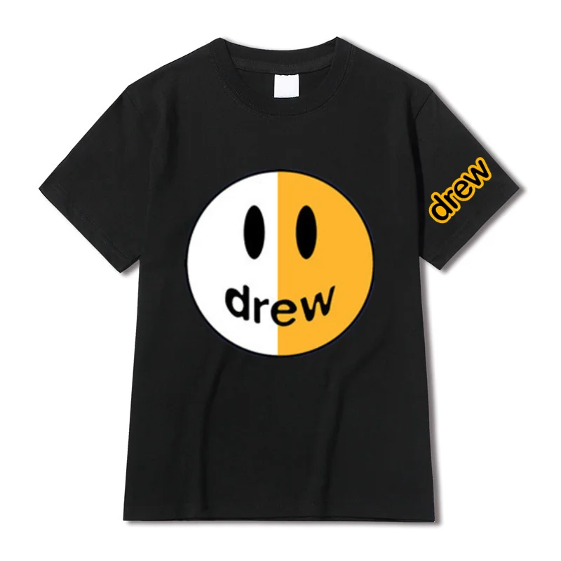 

Drew House Solid Color T Shirt Mens Black And White 100% cotton T-shirts Summer Skateboard Tee Tshirt Tops size XS-M-2XL