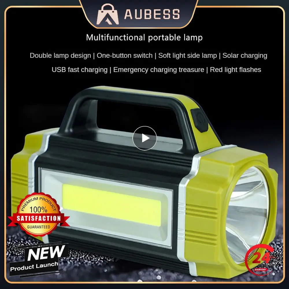 

Waterproof Searchlight Camping Light Portable Lamp Portable Usb Input Search Flashlight Solar Charging