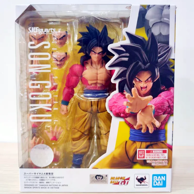 Bandai Original S.h.figuarts Shf Dragon Ball Gt Super Saiyan 4 Son Goku Vegeta Anime Action Figure Finished Model Robot Gift Toy