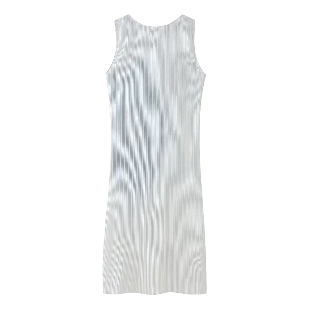 Женское платье без рукавов Taop &amp Za повседневное плиссированное с круглым вырезом