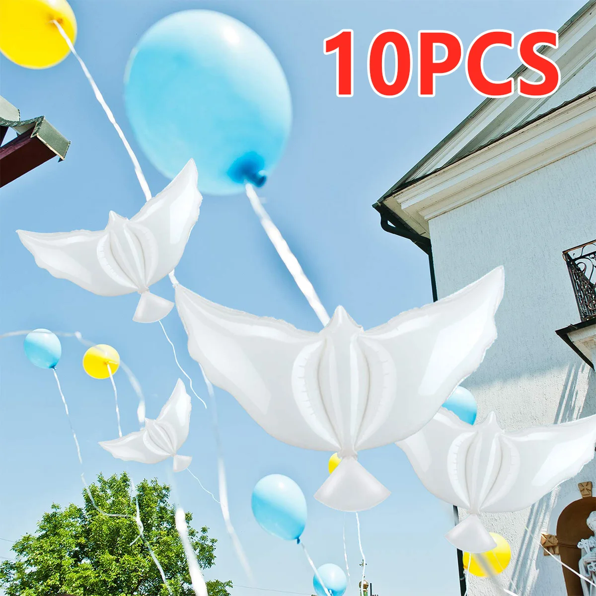 

10 шт., воздушные шары в виде голубей
