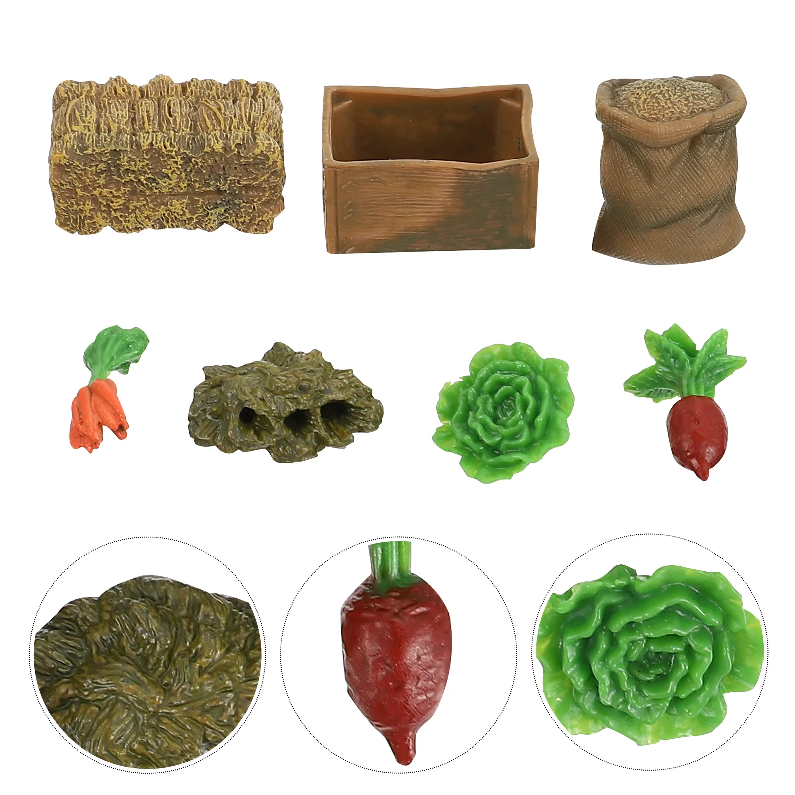 

7Pcs Imitation Farm Supplies Model Scene Layout Model Micro Landscape Props