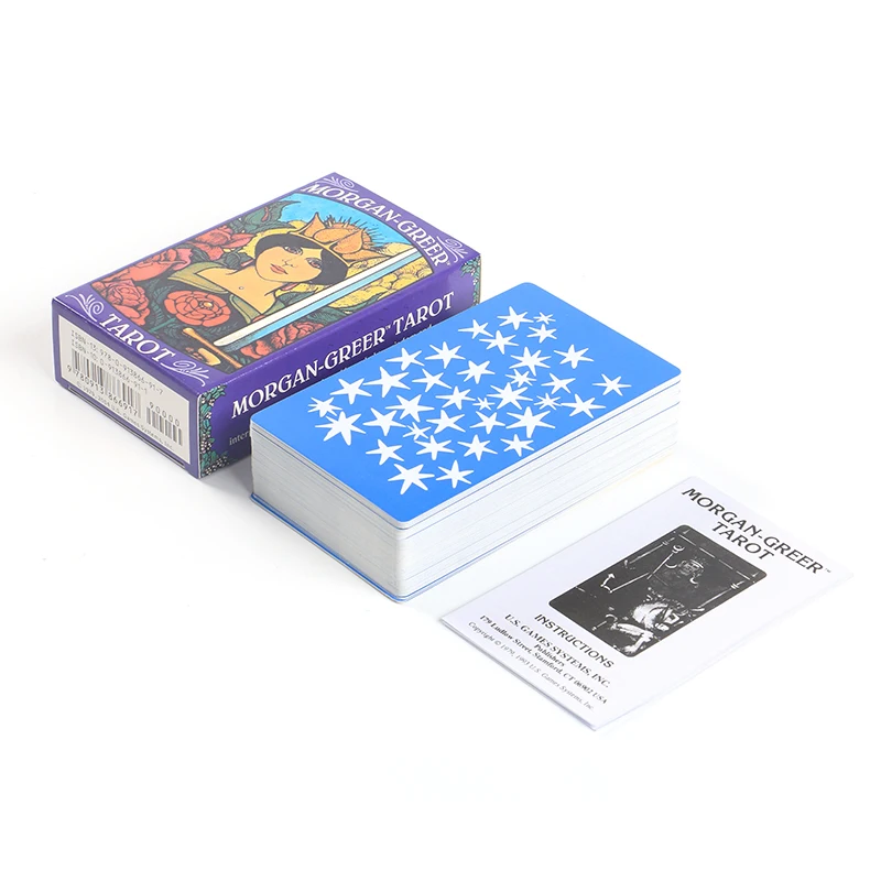 12x7cm Morgan Greer Tarot Tin 78-Card Deck in English For Family Friends Party Festival Gift Divination Leisure Board Game