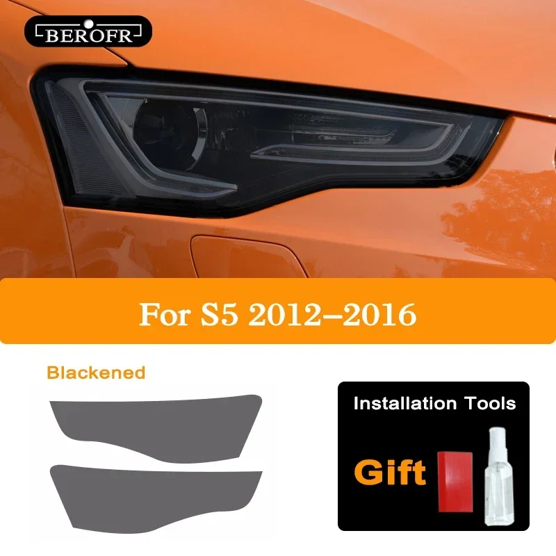 

Для Audi A5 8T 8F S5 RS5 2012-на оттенок фар автомобиля черная защитная пленка защитная прозрачная наклейка из ТПУ аксессуары