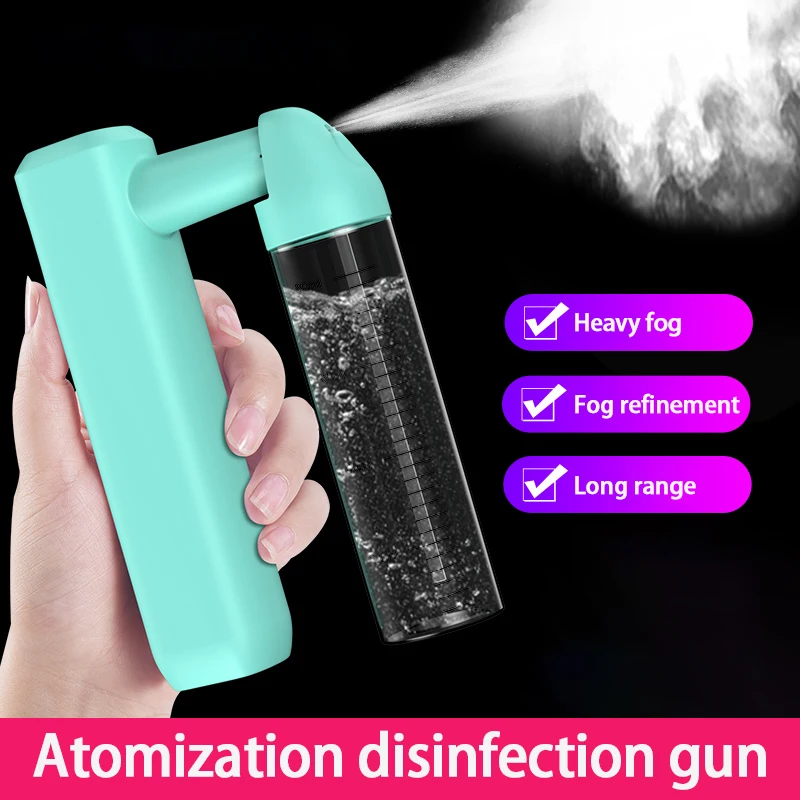 

Mini USB Wireless Charging Atomizing Disinfection Gun Spray Gun 80ml Handheld Fog Machine Portable Nano Disinfection Spray Gun