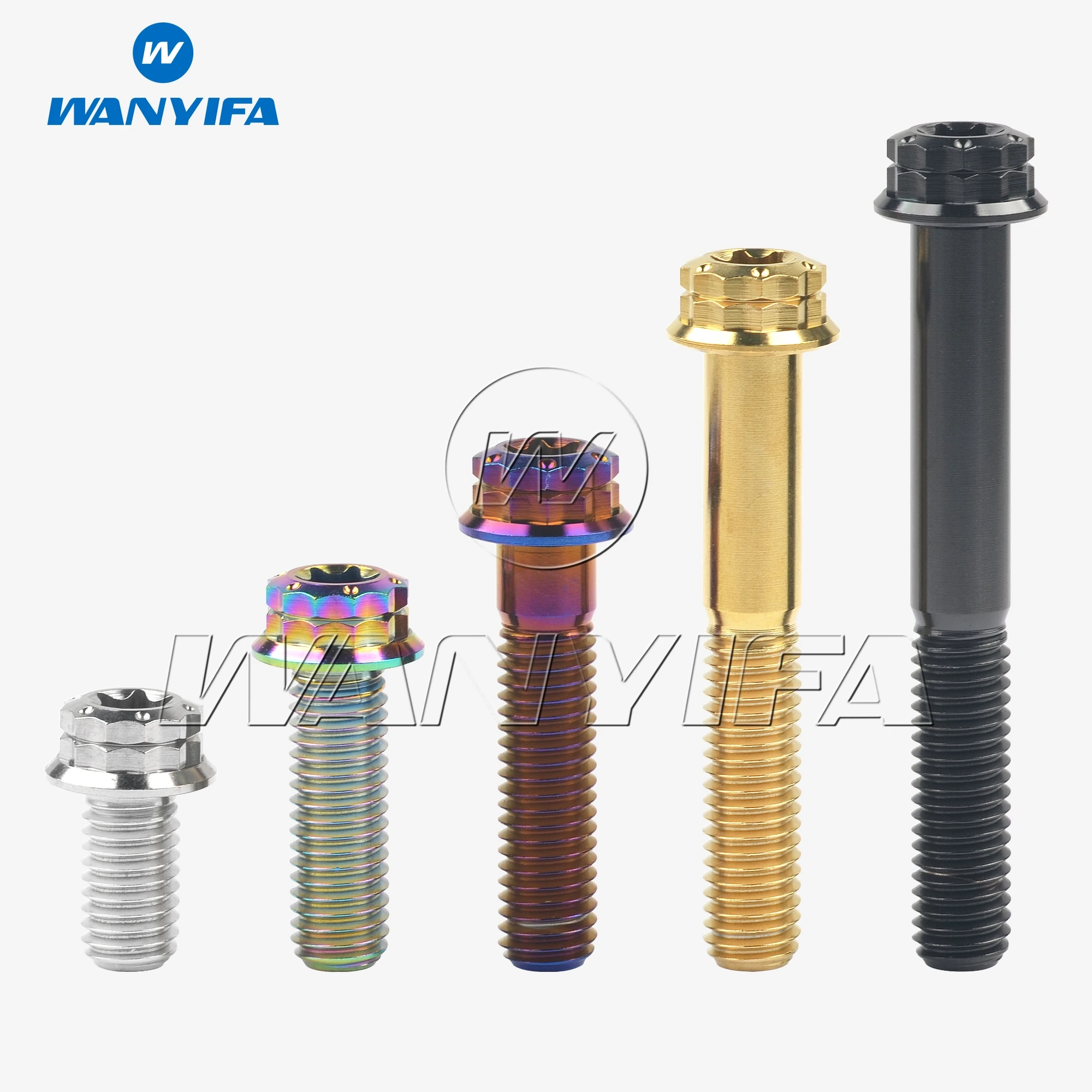 Титановый Wanyifa Ti Болт M10x25 ~ 70 мм Pitch1.25/1 5 фланец 12 точек T50 звездообразная головка