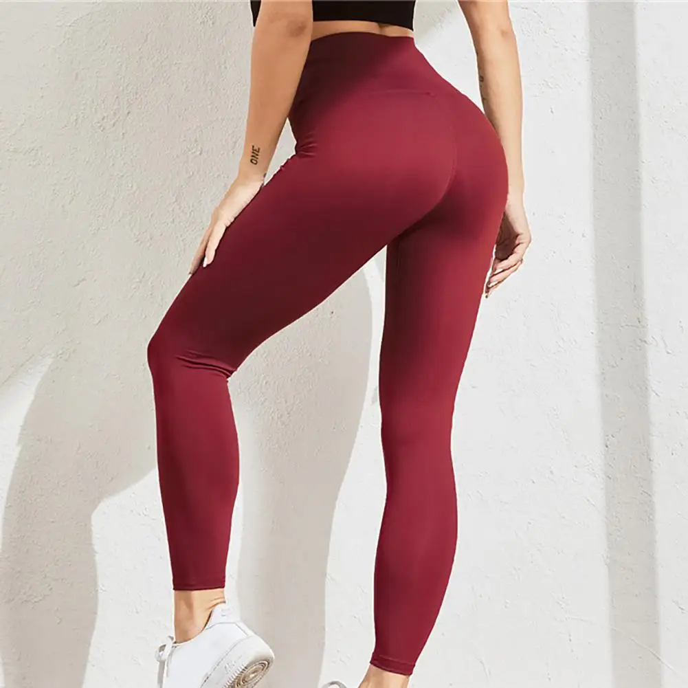 

Women Leggings Double Row Hook High-waisted Tummy Control Hip Lifting Stretchy Push Up Women Close-fitting Workout Pants