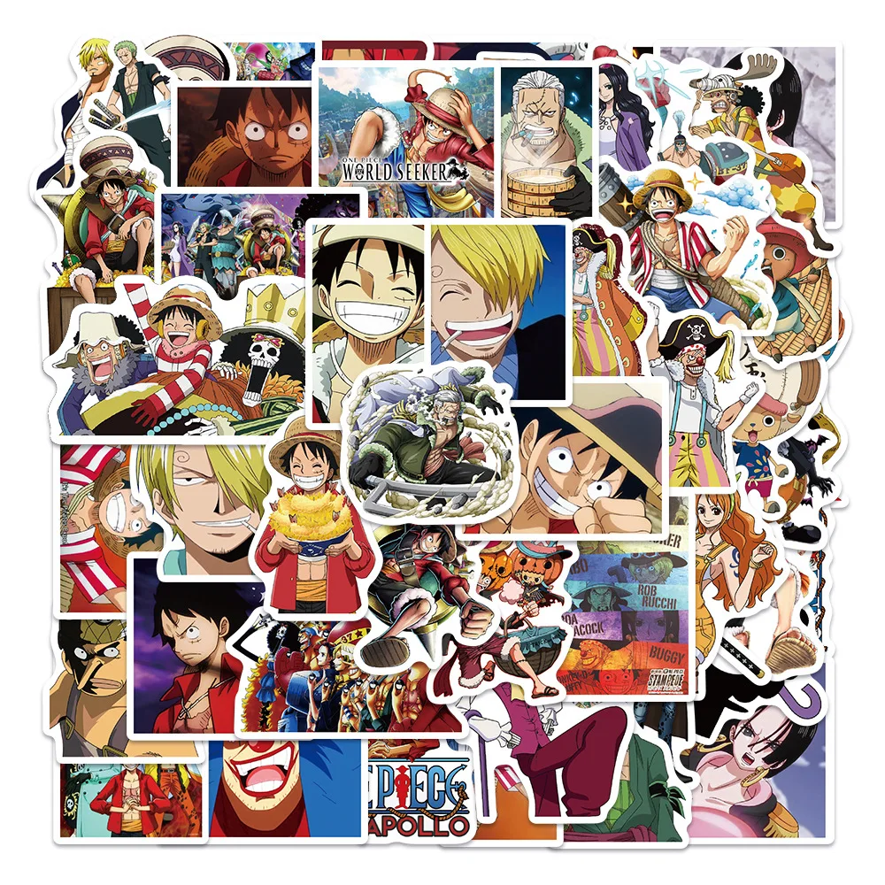 

50pcs One Piece Pattern Creative Stickers Diy Scrapbook Albums Water Glass Trolley Cases Etc. Decorative Hand Decals
