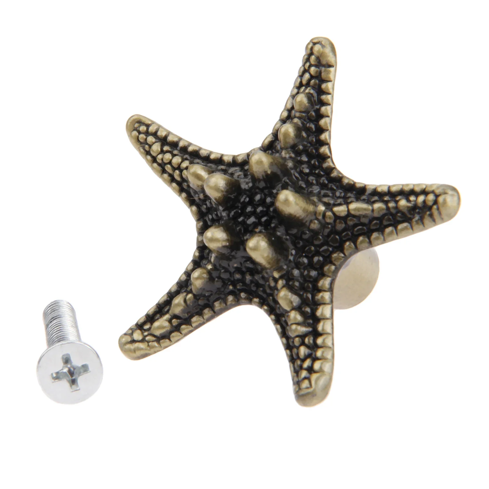 

Ручка для мебели античная бронза с винтом из красной латуни