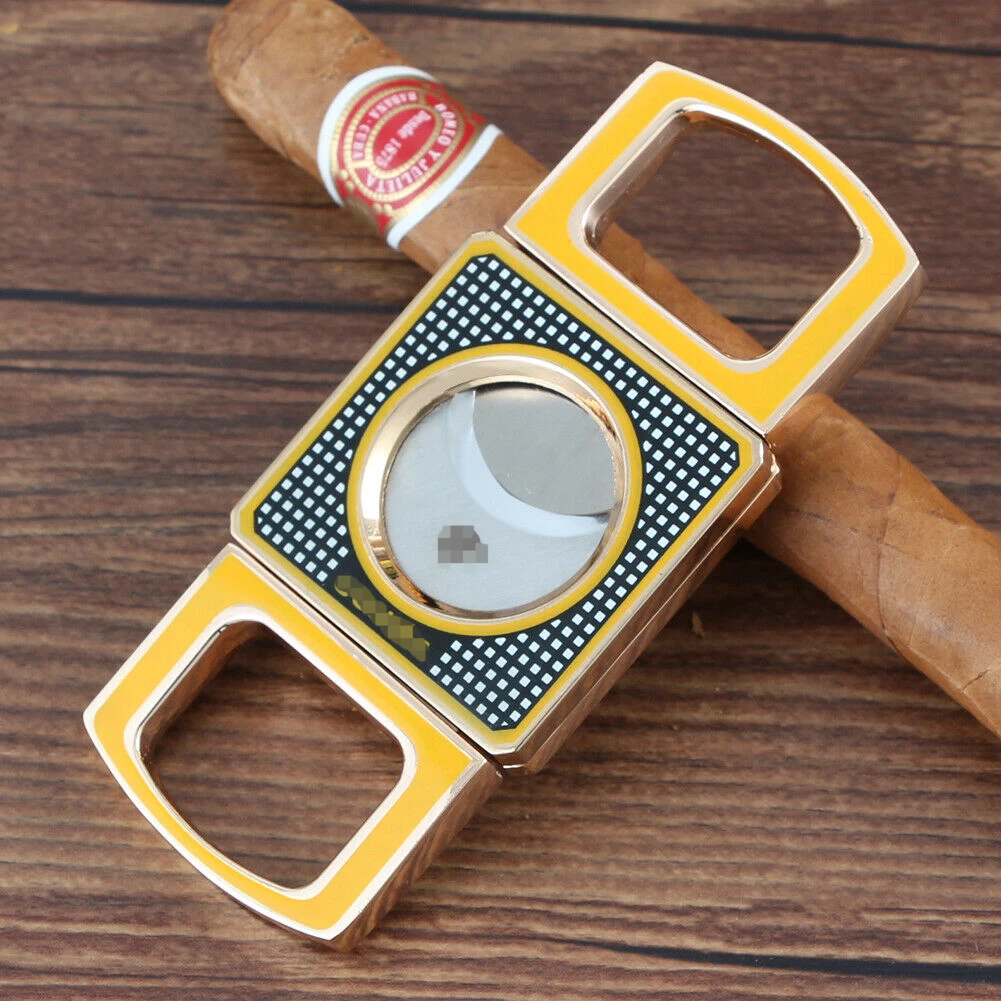 

Cigar Cutter Double Blade Tabacco Cigar Cutter Stainless Steel Guillotine Scissors Knife Gift Cigar Accessories for Man
