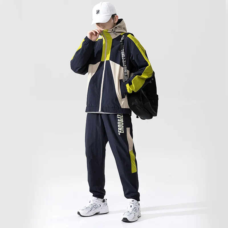 Men's Suit New 2023 Fashion Sports Suit Jacket and Trousers Two-piece Sports Suit Men's Fashion Street Casual Jogging Suit
