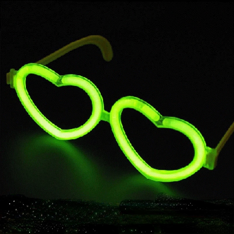 

10pcs Special Silver Glasses Fluorescent Rod Accessories Assembly of Love Glasses Heart-shaped Glasses