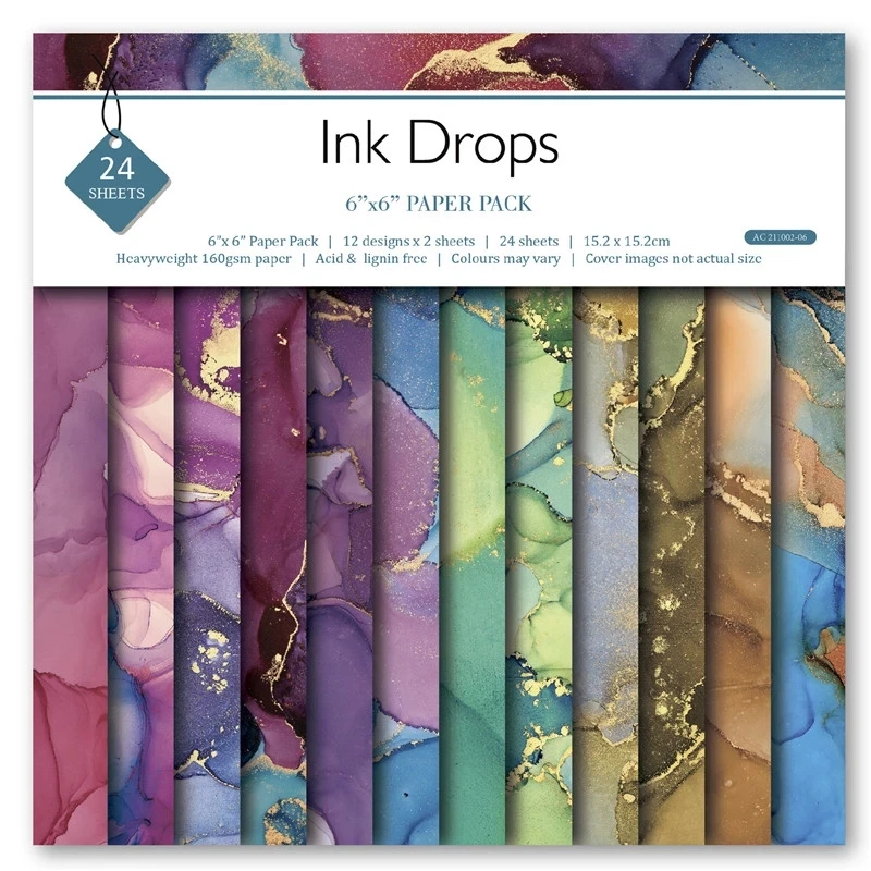 

Ink drops style ，24 pages 6 inches X 6 inches DIY photo album scrapbooks manual craft paper background paper decoration