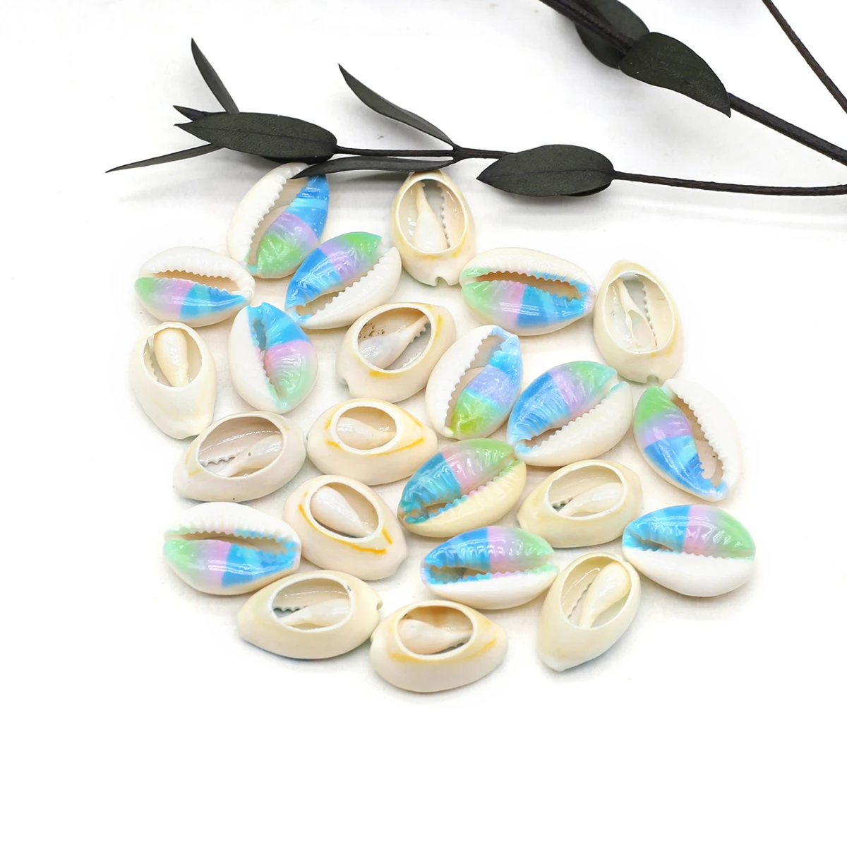 

Wholesale Natural Blue Shell Conch Bead Printed Seashell Beach Accessories for Jewelry Making DIY Findings 10x12mm-16x22mm