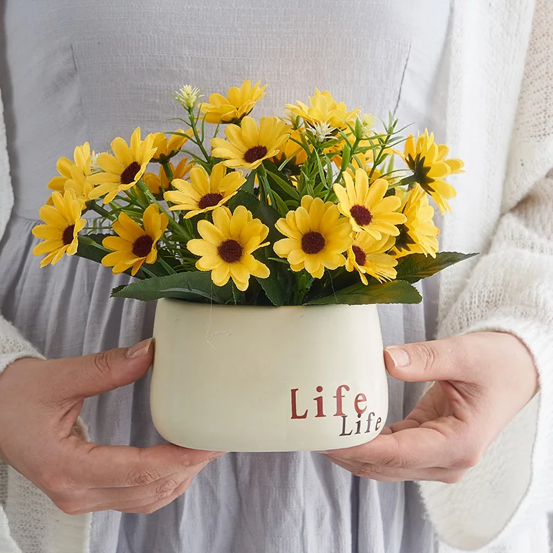 

Скандинавская керамическая искусственная декорация, Современное креативное украшение для дома, Цветочная композиция, цветочный горшок, на...