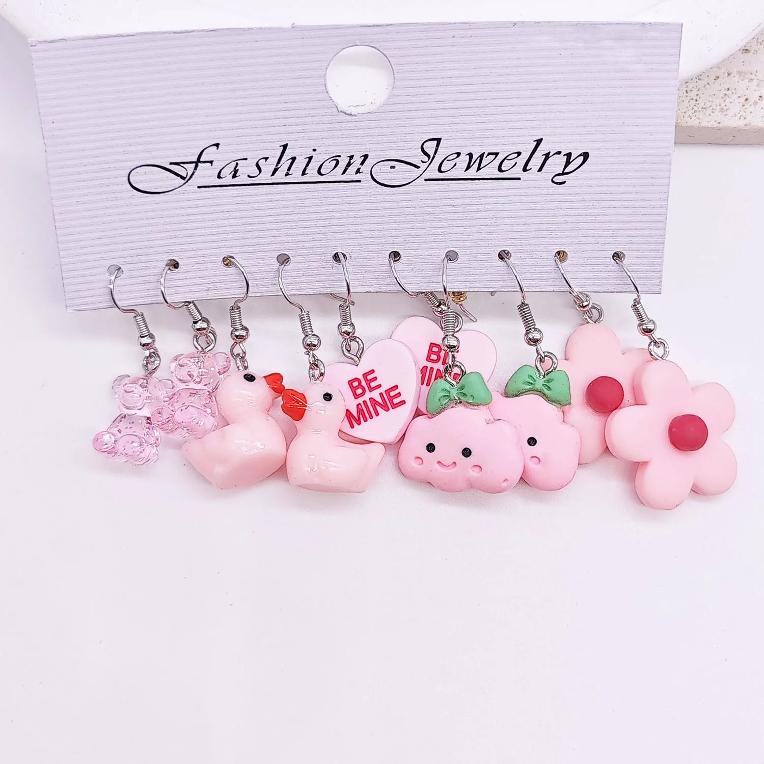 Набор сережек с изображением милого медведя и облака