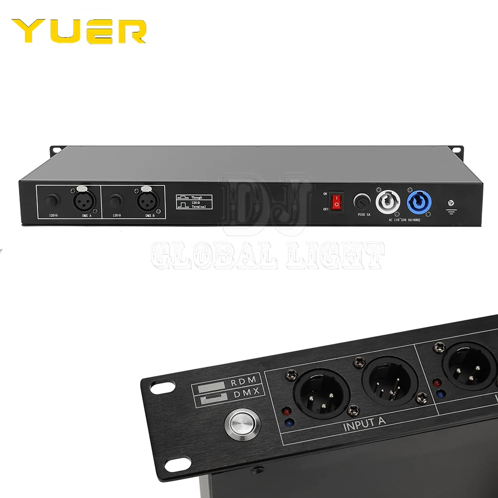 Фото Высококачественный 8-канальный разветвитель DMX DMX512, освещение сцены, усилитель сигнала, разветвитель, 8-полосный распределитель DMX №5