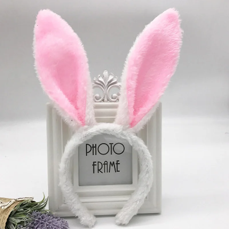 

Fluffy Plush Bunny Ears Headband Female Girl Lolita Cosplay Headband Cartoon Anime Headpiece Chriatmas Halloween Party Hair Hoop