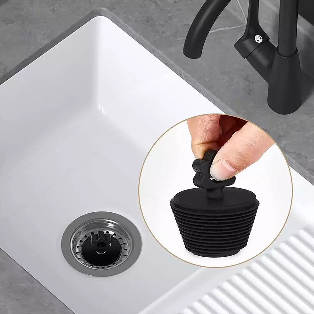 

Shaped Bathtub Drain Stopper Silicone Bath Tub Drain Plug Cover Bathroom Accessories Kitchen Sink Drain Strainer 47*55mm