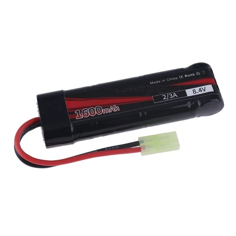 Фото Аккумуляторная батарея NiMH 8.4В 1600мАч с USB-зарядкой 2/3А для страйкбольного оружия: MP5, Scar, M249, M240B, M60, G36C, электрических игрушечных пистолетов №4