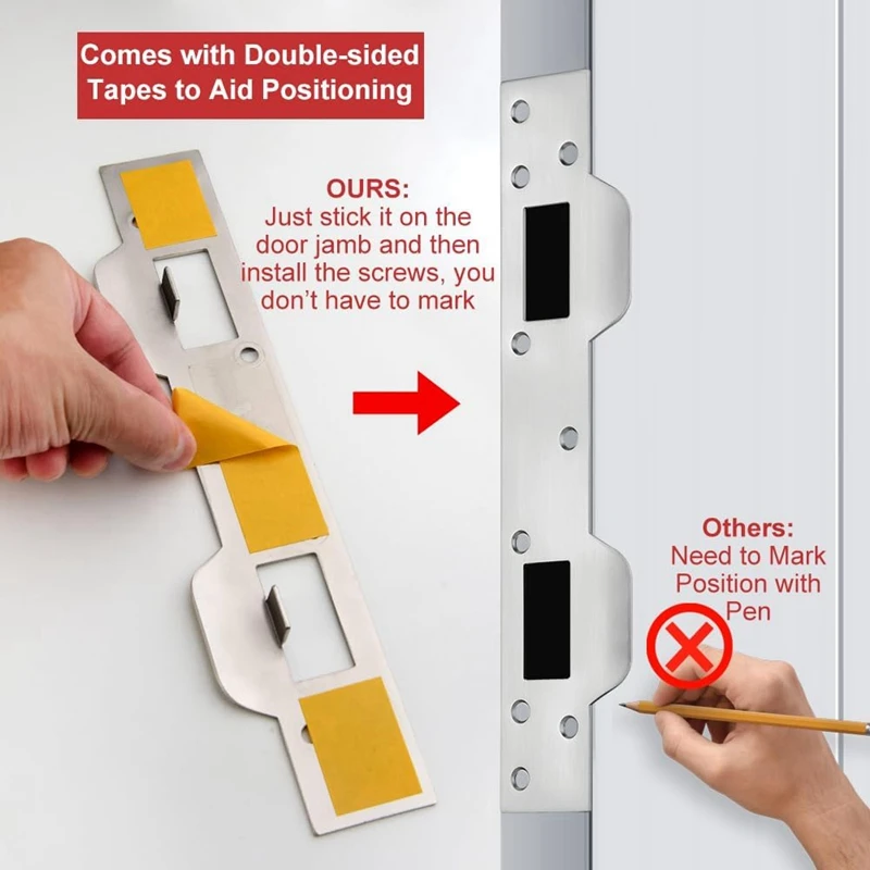 Дверная Ударная пластина с двойными отверстиями сверхпрочная армированная
