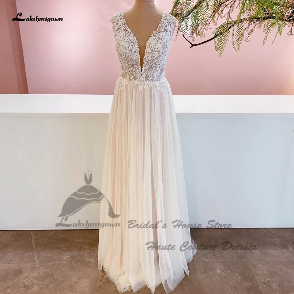 

Lakshmigown простое свадебное платье А-силуэта для женщин Винтажная Кружевная аппликация Brautkleid 2023 пляжное свадебное платье в стиле бохо es