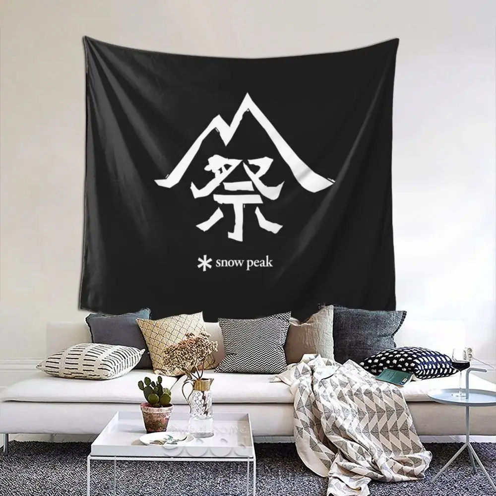 

CRA Outdoor Camping Snow Peak Tapestry Minimalism Black White Wall Hanging Tapestries Farbic Picnic Glamping Mat Christmas Gifts