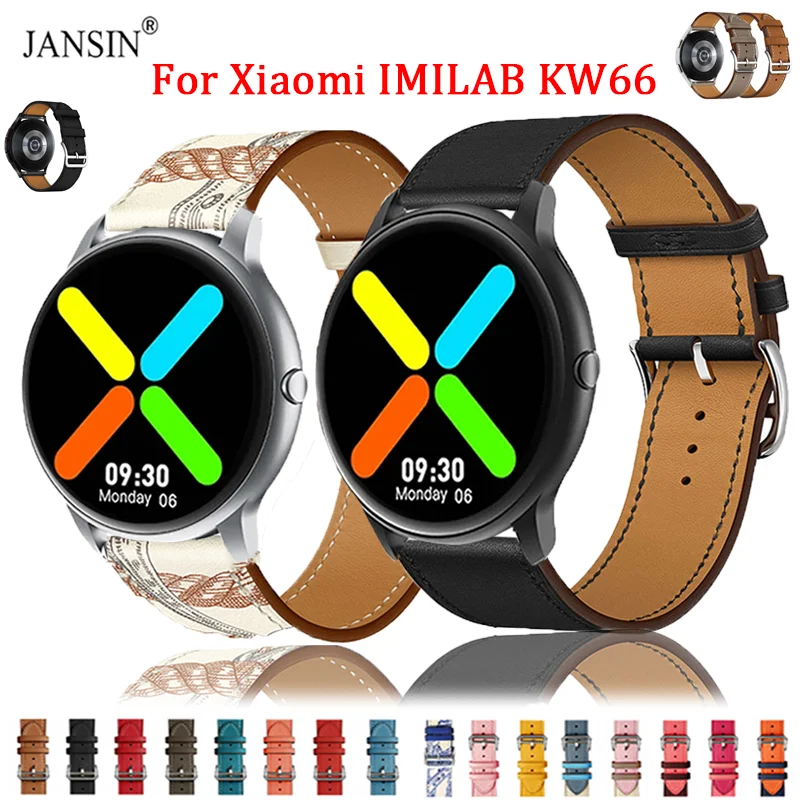 

Leather Watchband For Xiaomi IMILAB KW66 Strap Bracelet Wristband For imilab kw66 Smartwatch Band Fashion Replacement Correa