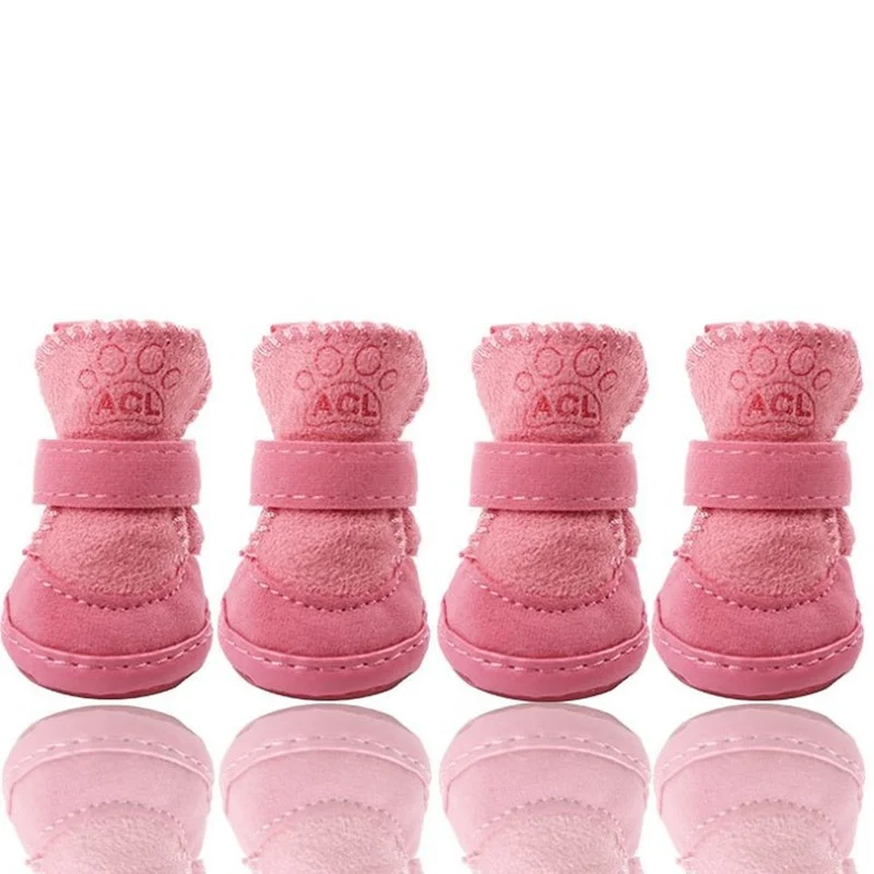 4Pcs/Set Non-slip Dog Snow Boots Cotton with Latex Soles Pet Shoes Large Shih Tzu Shoe для собак | Дом и сад