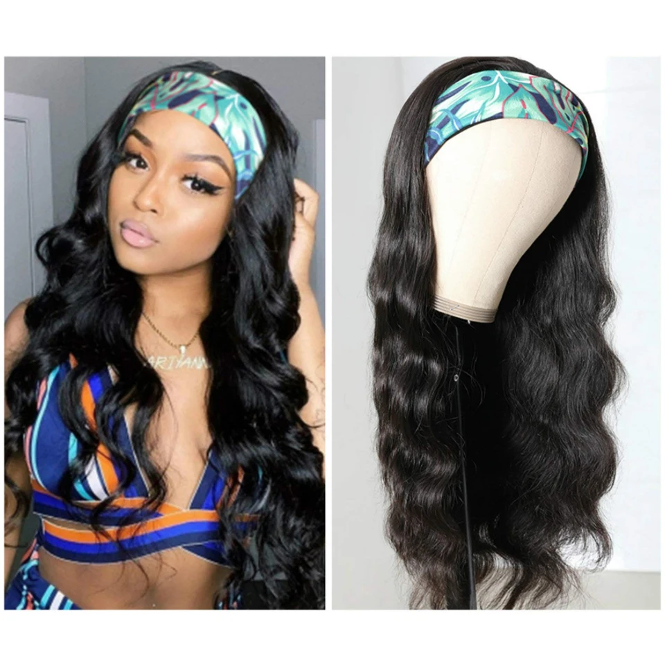 

Headband Wigs For Black Women Body Wave Headband Wig Human Hair Wigs Brazilian Virgin Hair Full Machine Made Wigs Headband Wig