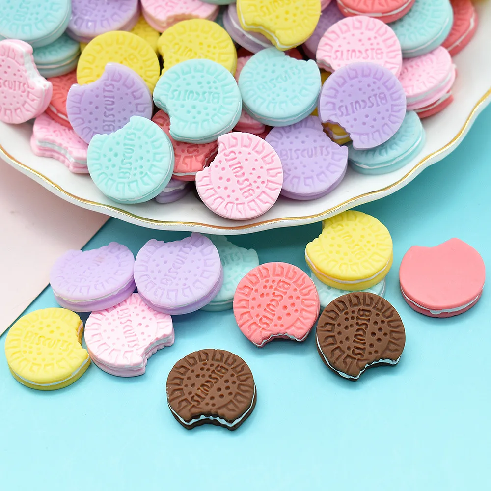 

20 шт. Кабошон из смолы с плоской задней стороной, Kawaii Simualtion, Бисквитное печенье, ремесла, скрапбукинг, «сделай сам», банты для волос, централь...