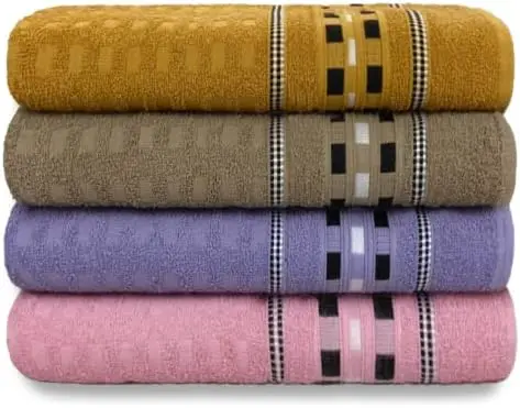 

Kit Com 4 Toalhas Banhão Super Gigante Gold Jacquard 100% Algodão - 75cm .50m (Kit 4)